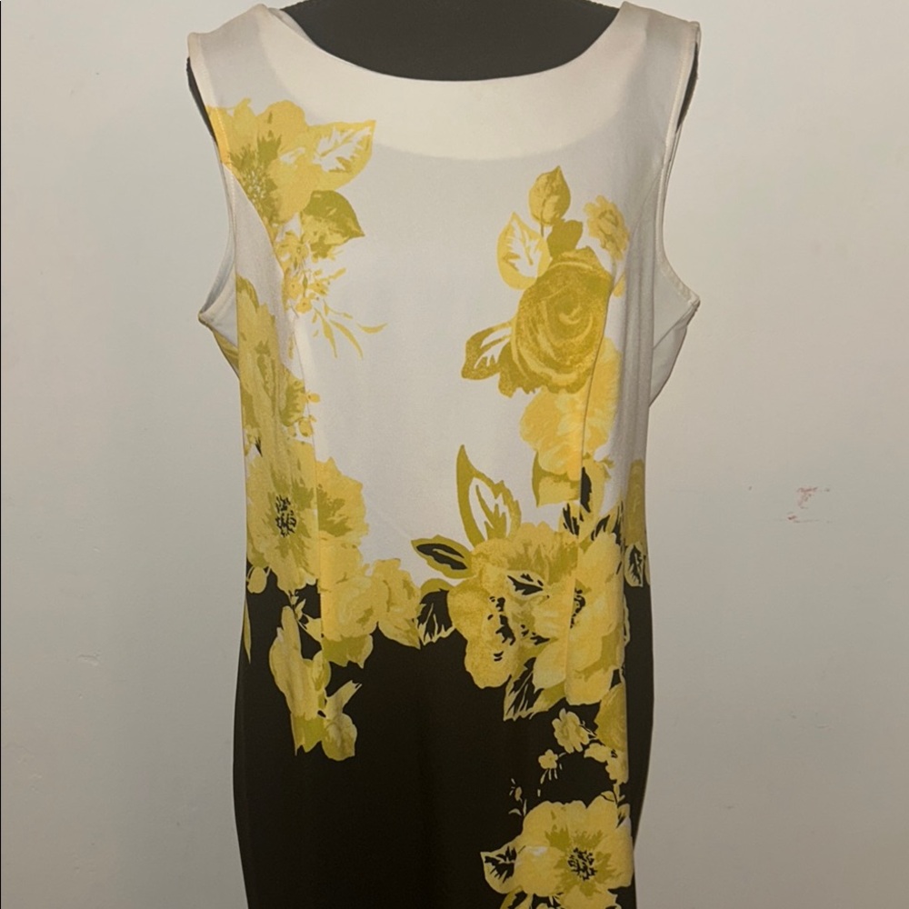 Yellow and Black Sleeveless Sheath Midi Dress for Weddings
